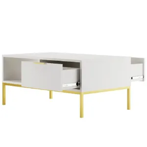 Obrazek Stolik 100 Austin Biały/Złoty