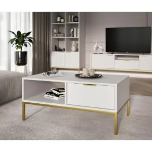 Obrazek Stolik 80 Austin Biały/Złoty