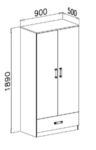 Obrazek Szafa NR-1 Trafiko 90 różowy