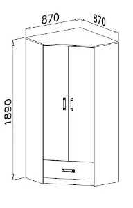 Obrazek Szafa narożna NR-2 Trafiko różowy