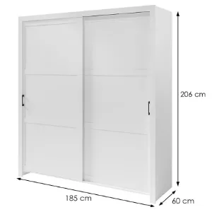 Obrazek Szafa Frama 185 biała uchwyt czarny