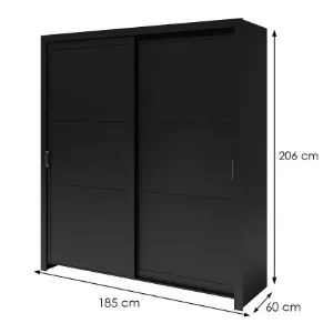 Obrazek Szafa Frama 185 czarna uchwyt srebrny