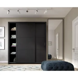 Obrazek Szafa Frama 185 czarna uchwyt srebrny