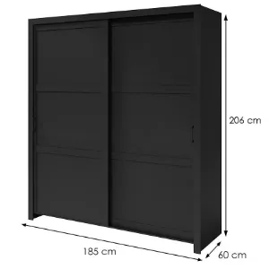 Obrazek Szafa Frama 185 czarna uchwyt czarny