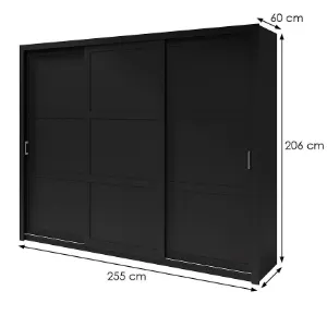 Obrazek Szafa Frama 255 czarna uchwyt srebrny