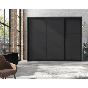 Obrazek Szafa Frama 255 czarna uchwyt srebrny