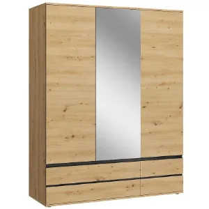 Obrazek Szafa Naxos S01 dąb artisan/dąb artisan czarny mat