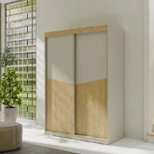 Obrazek Szafa 150 Aston 2 Szary Beż/Dąb Olejowany