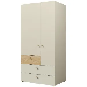 Obrazek Szafa Yuki 2 Szary Beż/Dąb Olejowany