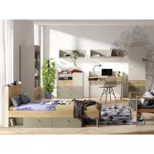 Obrazek Szafa Yuki 1 Eukaliptus/Szary Beż/Dąb Olejowany