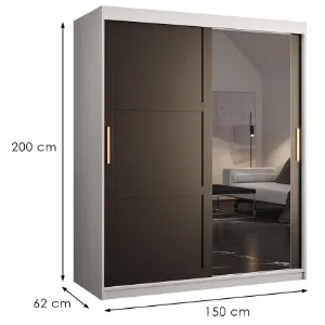 Obrazek Szafa Amiro 2 150 biały/czarny