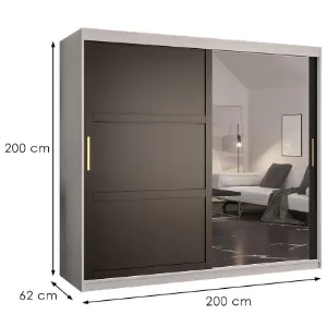 Obrazek Szafa Amiro 2 200 biały/czarny