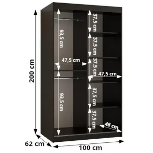 Obrazek Szafa Amiro 1 100 czarny/biały
