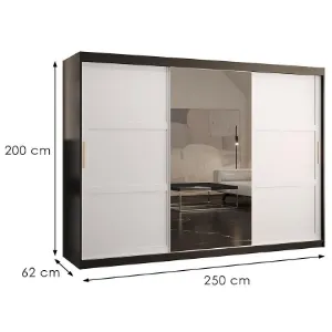 Obrazek Szafa Amiro 2 250 czarny/biały