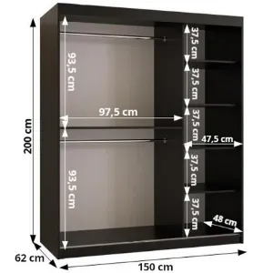 Obrazek Szafa Malakka 150 czarny