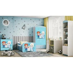 Obrazek Łóżko Dziecięce Babydreams+Sz+M Niebieski 70x140 Kraina Lodu