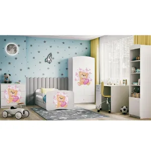 Obrazek Łóżko Dziecięce Babydreams+Sz+M Biały 70x140 Miś Motyl