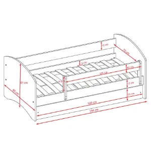 Obrazek Łóżko Dziecięce Babydreams+Sz+M Niebieski 70x140 1 Księżniczka