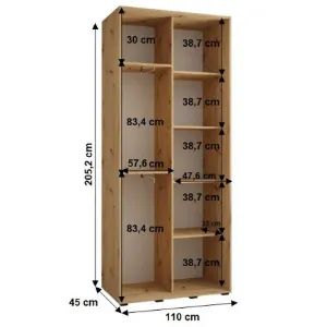 Obrazek Szafa 45 Canaris 3 110 czarny/biały/czarny