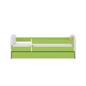 Obrazek Łóżko Dziecięce Babydreams+Sz+M Zielone 70x140 Miś Kwiatki