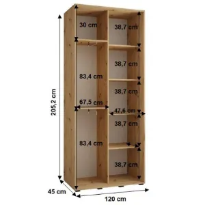 Obrazek Szafa 45 Canaris 3 120 biały/silver