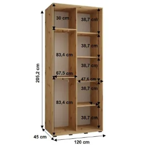 Obrazek Szafa 45 Canaris 3 120 czarny/silver