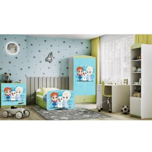 Obrazek Łóżko Dziecięce Babydreams+Sz+M Zielone 80x160 Kraina Lodu