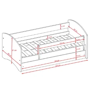 Obrazek Łóżko Dziecięce Babydreams+Sz+M Niebieski 80x160 1 Księżniczka