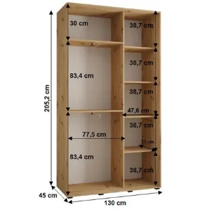 Obrazek Szafa 45 Canaris 3 130 czarny/czarny