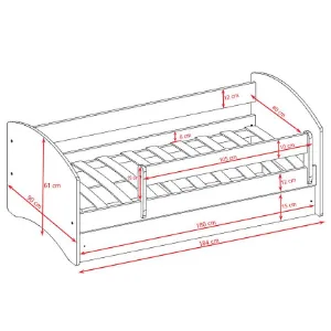 Obrazek Łóżko Dziecięce Babydreams+Sz+M Zielone 80x180 2 Księżniczka