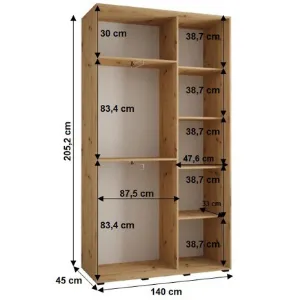 Obrazek Szafa 45 Canaris 3 140 biały/czarny/czarny