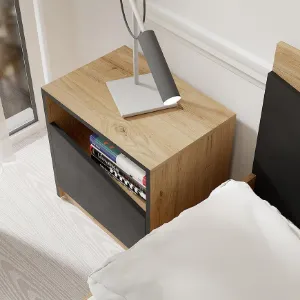 Obrazek Łóżko 140 Aston 9 Dąb Odwieczny/Czarny