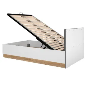 Obrazek Łóżko Torino 120+Stelaż z Podnośnikiem  1201 biały/dąb castello/grafit