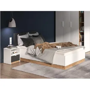 Obrazek Łóżko Torino 120+Stelaż Flx 1202 biały/dąb castello/grafit