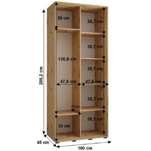 Obrazek Szafa 45 Canaris 3 110 biały/artisan/silver