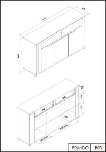 Obrazek Komoda dwudrzwiowa z szufladami Brando B03