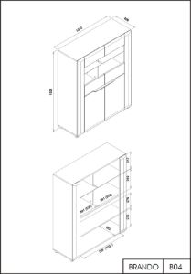 Obrazek Witryna czterodrzwiowa Brando B04