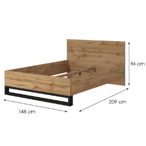 Obrazek Łóżko 140/200 Halle S 30 Dąb Wotan