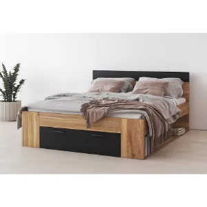 Obrazek Łóżko 160/200 Beta 91 Dąb Mauvella/Czarny