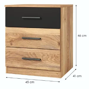 Obrazek Stolik Nocny 3s Beta 22 Dąb Mauvella/Czarny