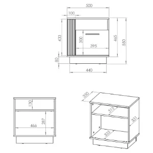 Obrazek Szafka nocna Urso 09 Dąb Craft Złoty/Czarny