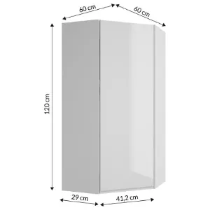 Obrazek Szafka kuchenna narożna Paro A60 60x120x60 1D0S biała