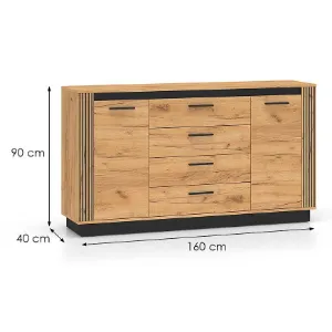 Obrazek Komoda Urso 06 Dąb Craft Złoty/Czarny