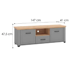 Obrazek Szafka RTV Valencia Grafit/Artisan 11011386