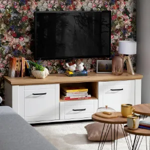 Obrazek Szafka RTV Valencia Artisan/Biały 11011387
