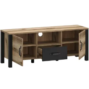 Obrazek Szafka RTV 2d1s Derby B Light + Black