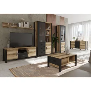 Obrazek Szafka RTV 2d1s Derby B Light + Black