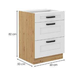 Obrazek Szafka kuchenna LUNA biały mat/artisan 60d 3s bb