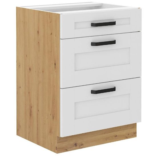 Obrazek Szafka kuchenna LUNA biały mat/artisan 60d 3s bb