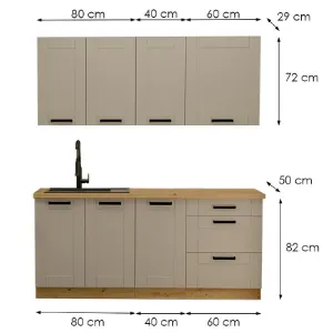 Obrazek Kuchnia Luna Claygrey/Artisan 180cm Bez Blatu